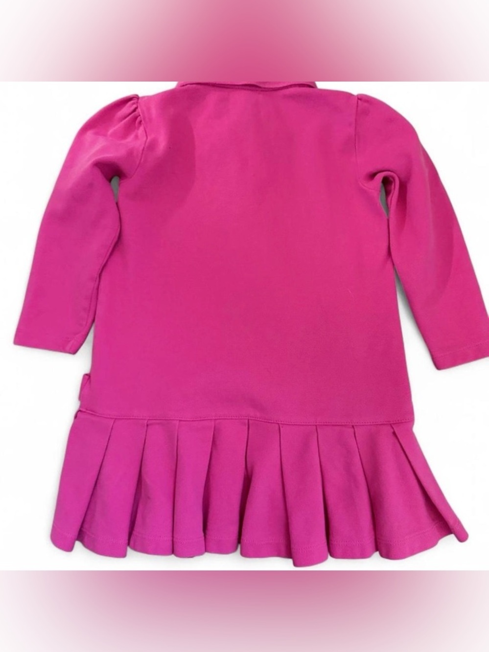 Ralph Lauren Preppy Pink Polo Dress Pleated - Cotton Embroidered 24 mos - Picture 2 of 5